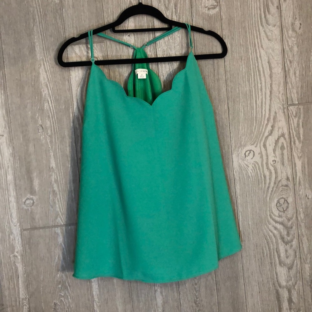 Brand New Never Worn Kelly Green Scalloped Cami